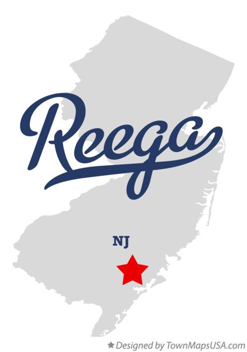 Map of Reega New Jersey NJ
