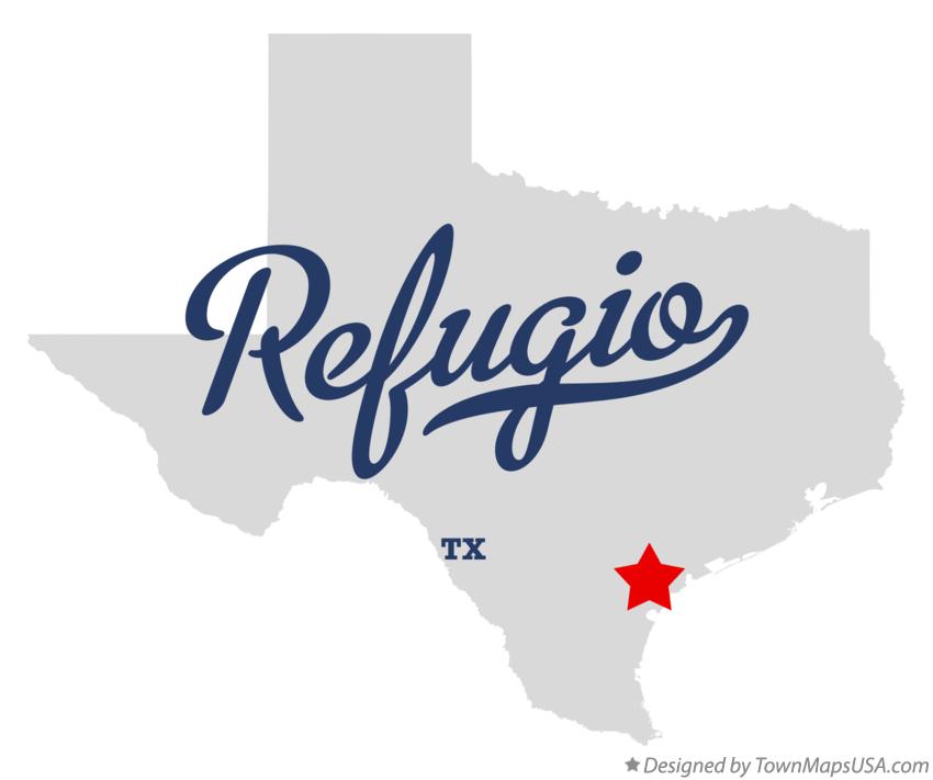 Map of Refugio Texas TX