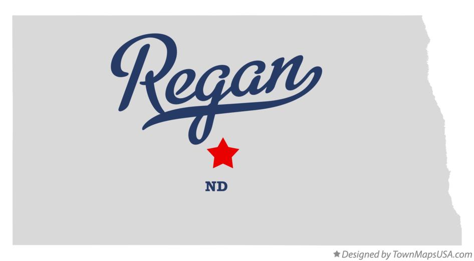 Map of Regan North Dakota ND