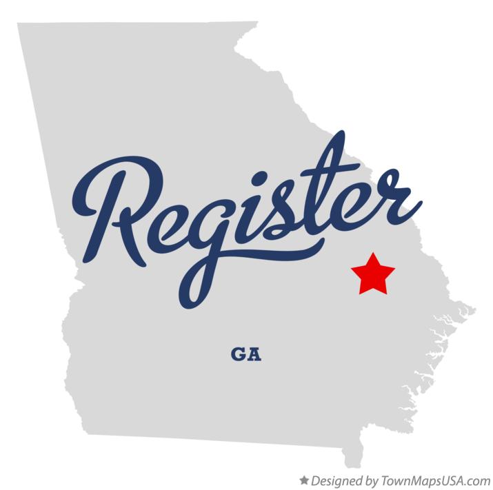 Map of Register Georgia GA