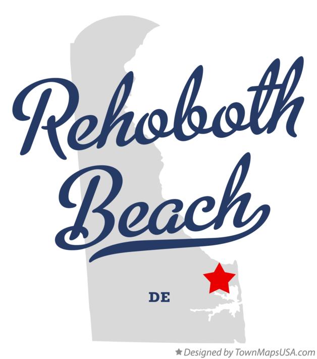 Map of Rehoboth Beach Delaware DE