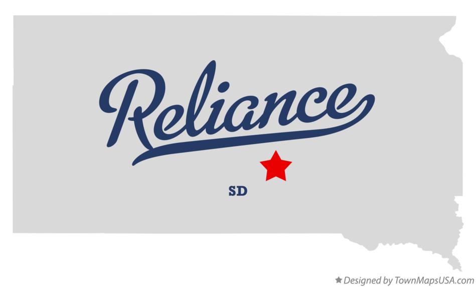 Map of Reliance South Dakota SD