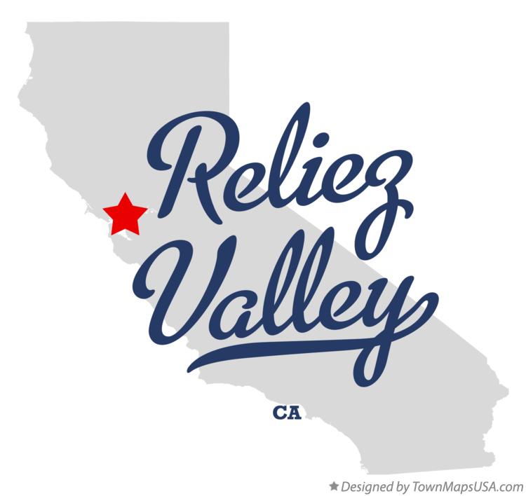 Map of Reliez Valley California CA