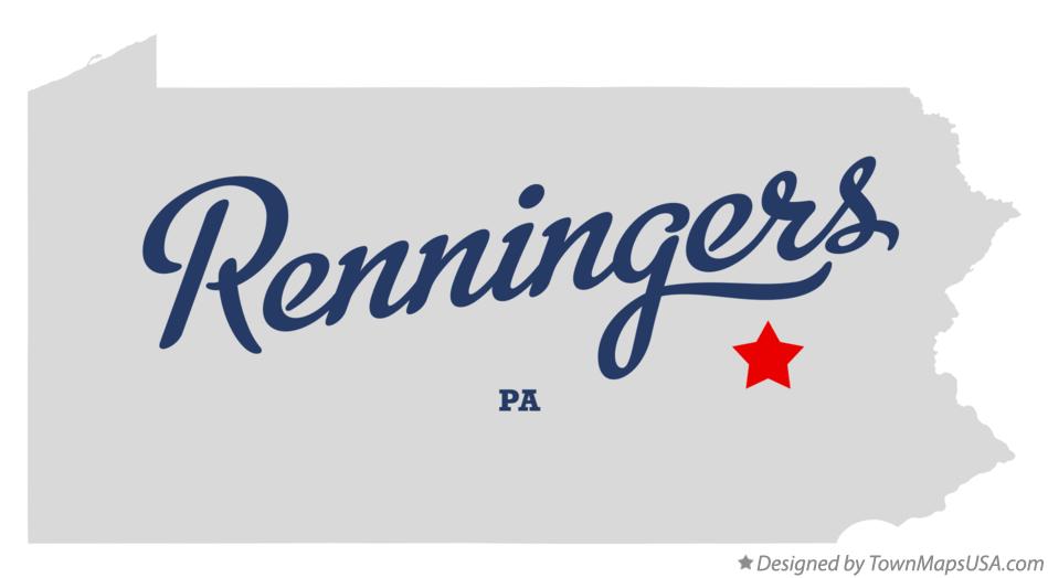 Map of Renningers Pennsylvania PA