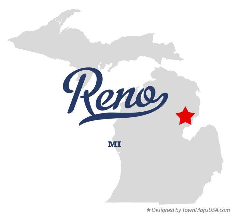 Map of Reno Michigan MI