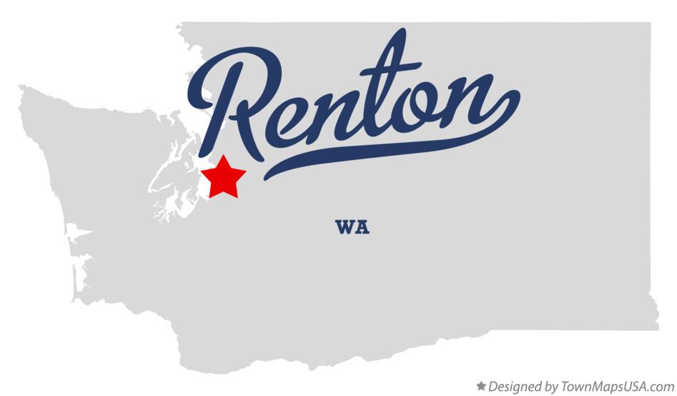Map of Renton Washington WA
