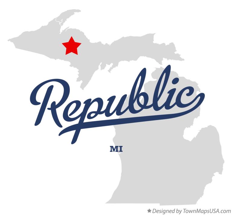 Map of Republic Michigan MI