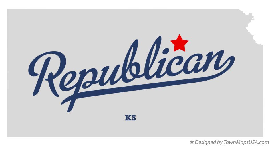 Map of Republican Kansas KS