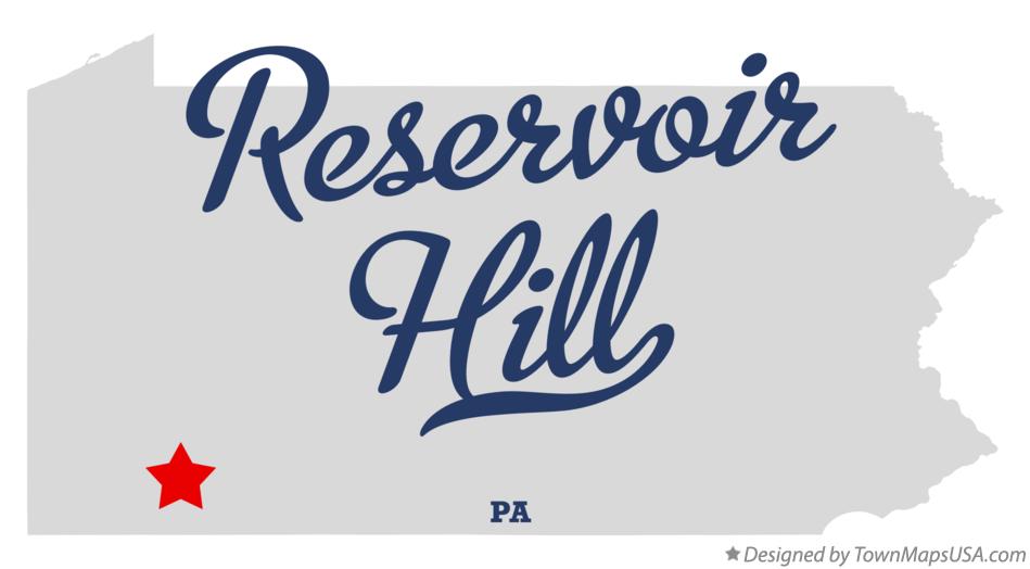 Map of Reservoir Hill Pennsylvania PA