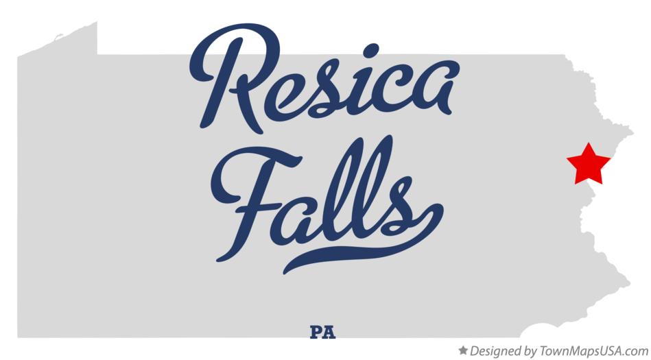 Map of Resica Falls Pennsylvania PA