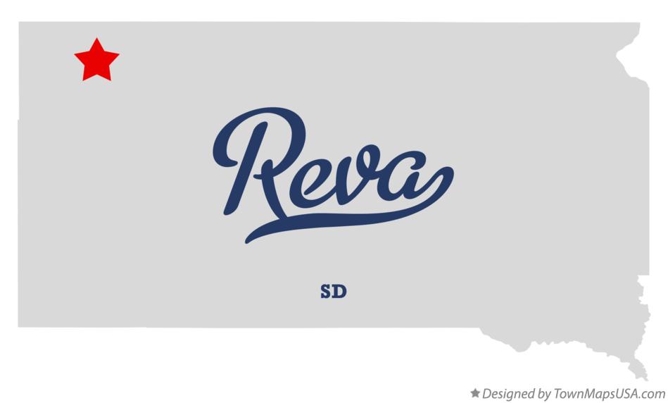 Map of Reva South Dakota SD