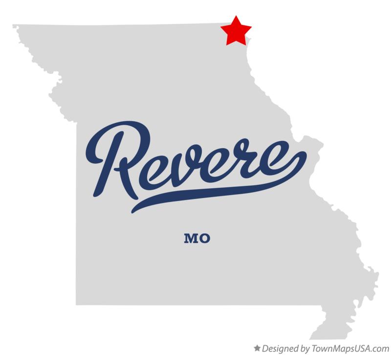 Map of Revere Missouri MO