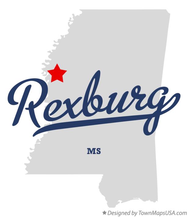 Map of Rexburg Mississippi MS