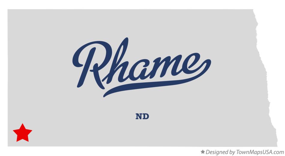 Map of Rhame North Dakota ND