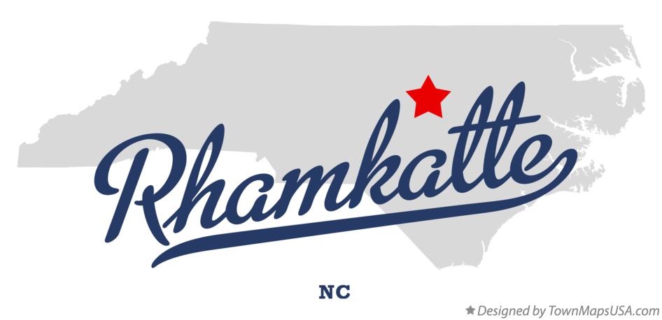 Map of Rhamkatte North Carolina NC