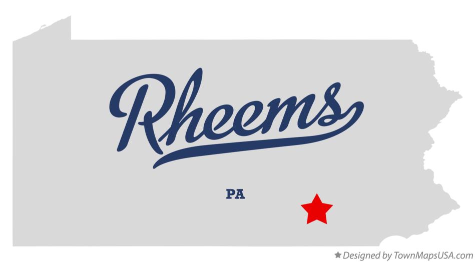 Map of Rheems Pennsylvania PA