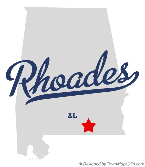 Map of Rhoades Alabama AL