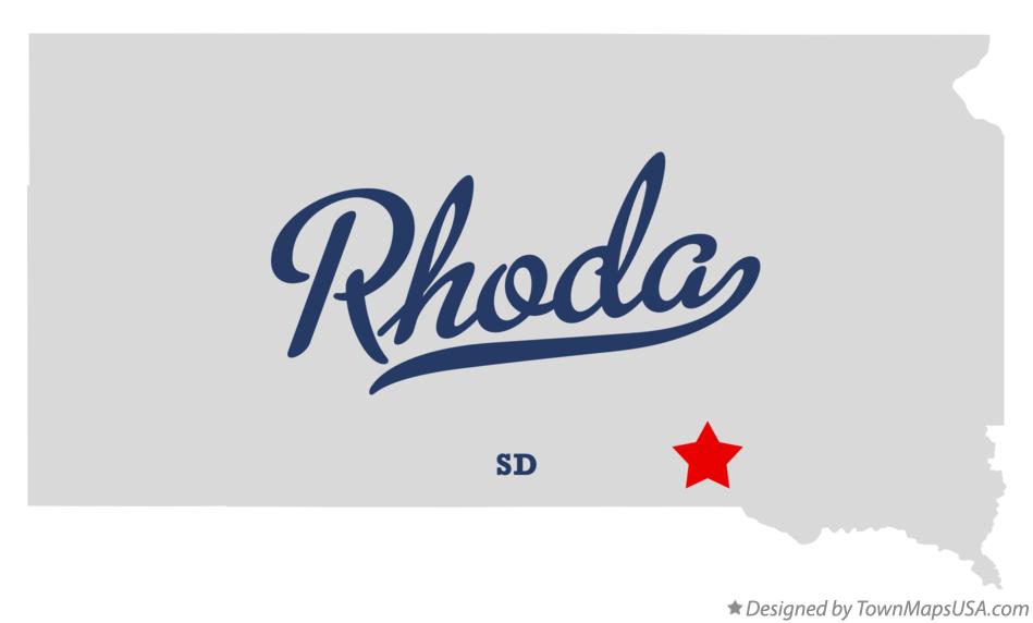 Map of Rhoda South Dakota SD
