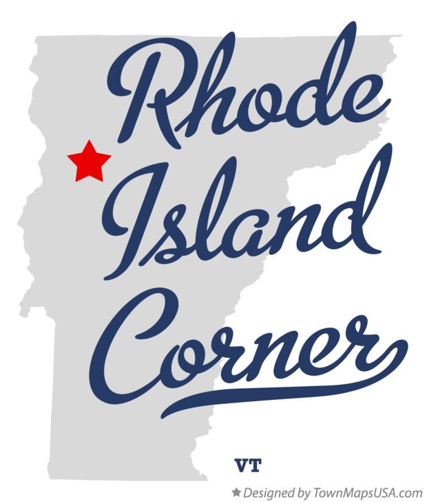 Map of Rhode Island Corner Vermont VT