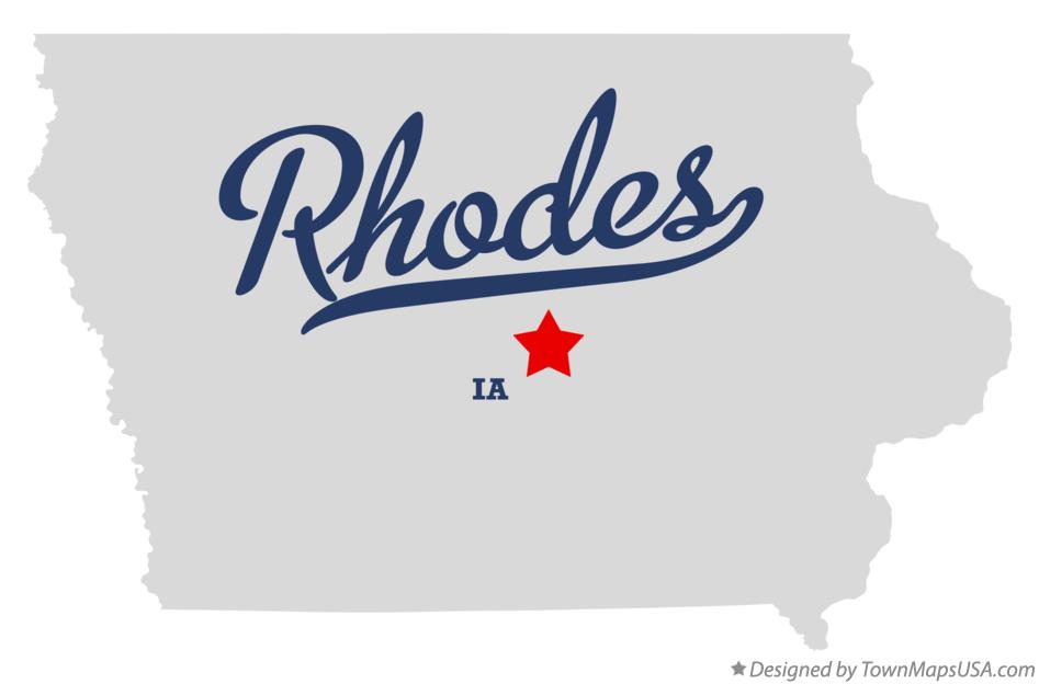 Map of Rhodes Iowa IA