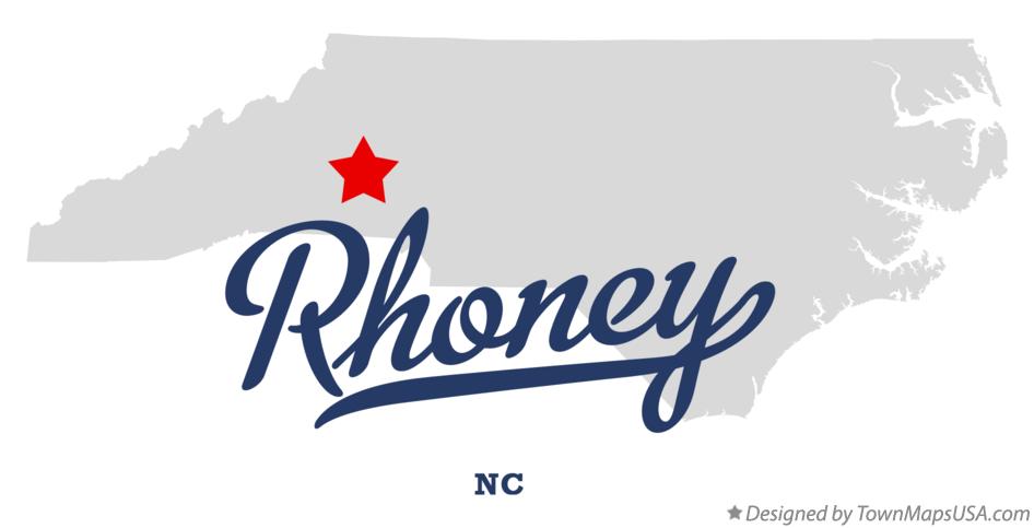 Map of Rhoney North Carolina NC