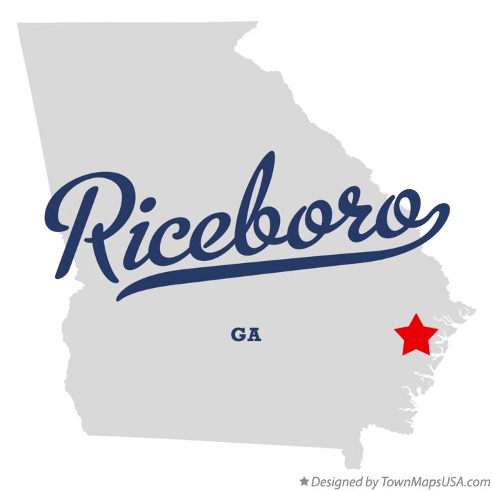 Map of Riceboro Georgia GA