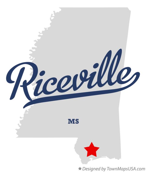 Map of Riceville Mississippi MS