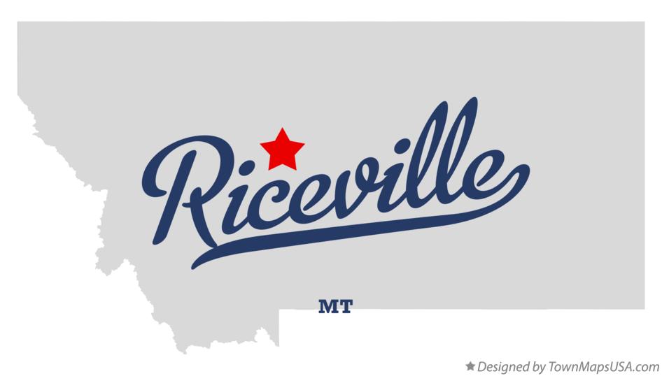 Map of Riceville Montana MT