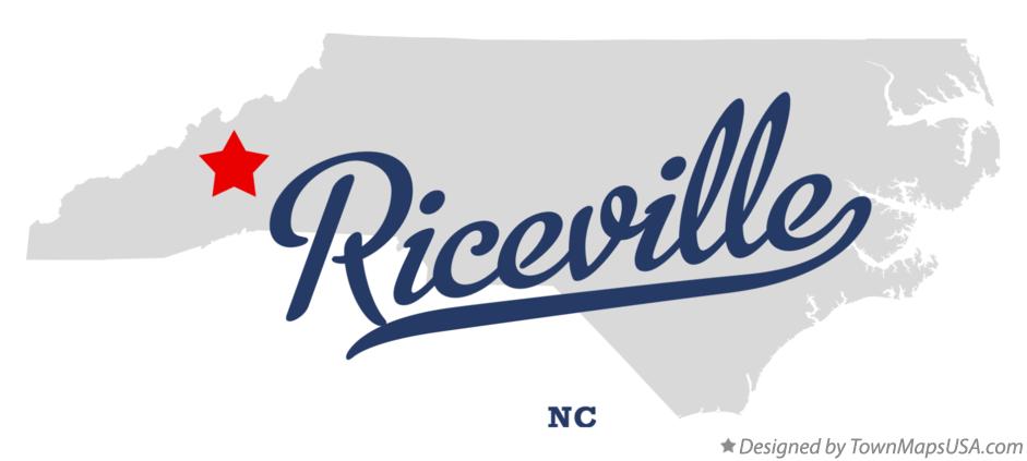 Map of Riceville North Carolina NC