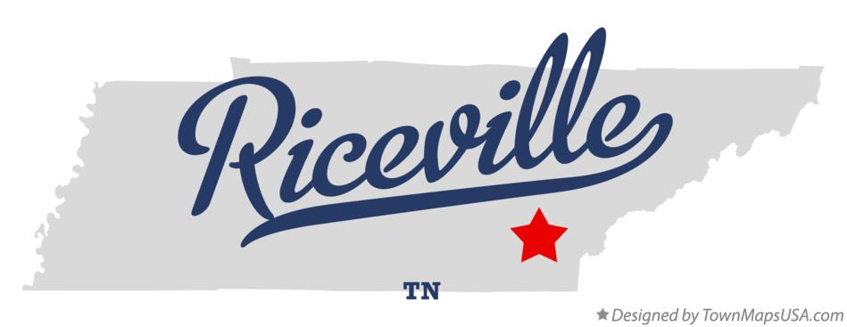 Map of Riceville Tennessee TN
