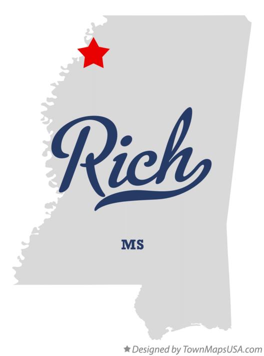 Map of Rich Mississippi MS