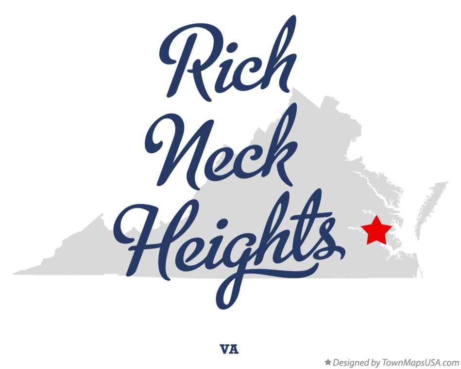 Map of Rich Neck Heights Virginia VA