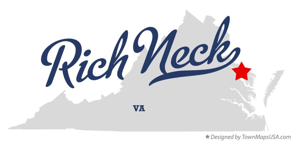 Map of Rich Neck Virginia VA