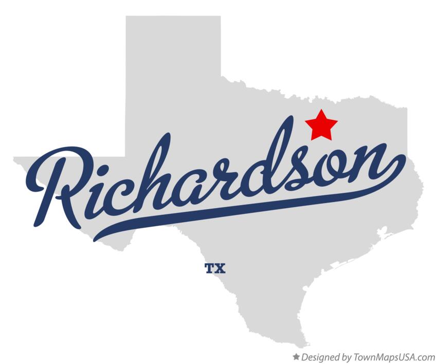 Map of Richardson Texas TX