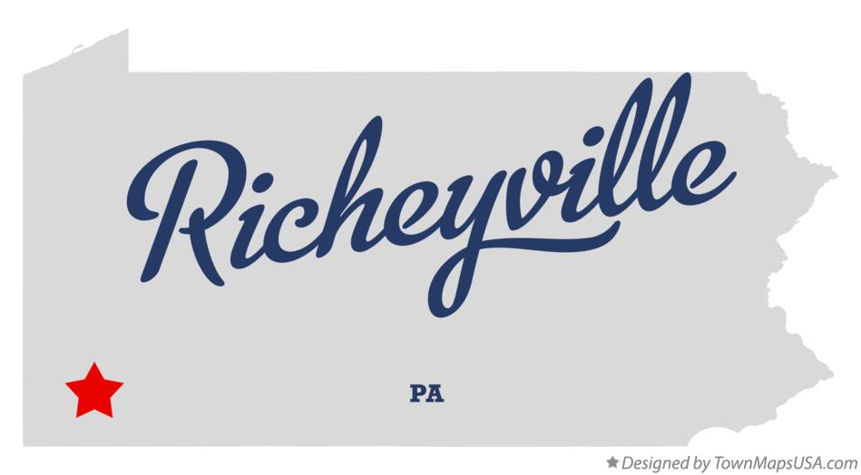 Map of Richeyville Pennsylvania PA