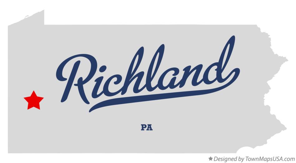 Map of Richland Pennsylvania PA