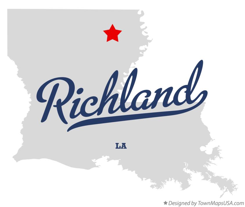 Map of Richland Louisiana LA