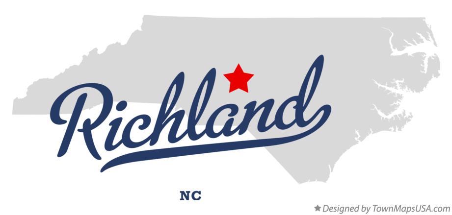 Map of Richland North Carolina NC