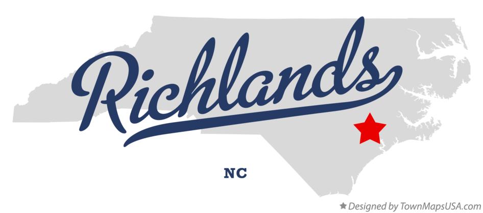 Map of Richlands North Carolina NC