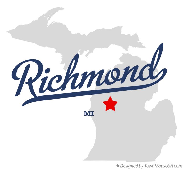 Map of Richmond Michigan MI