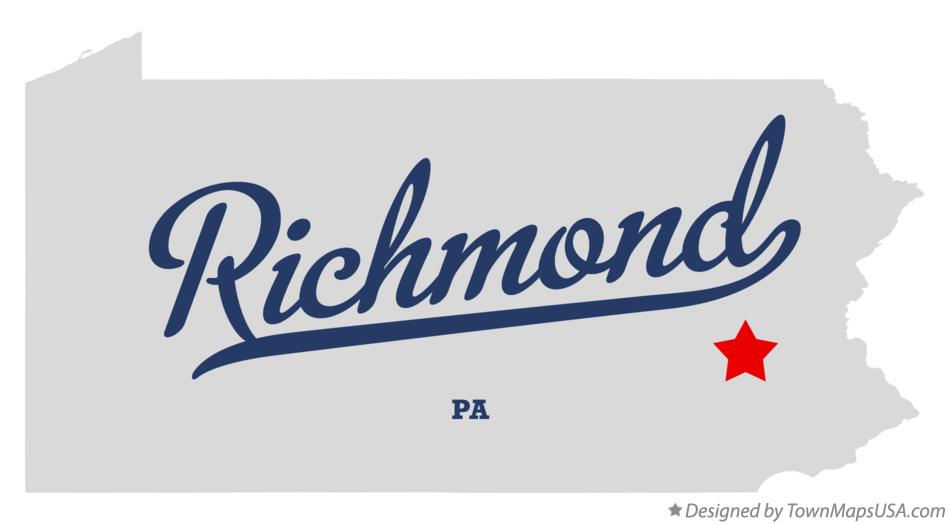 Map of Richmond Pennsylvania PA