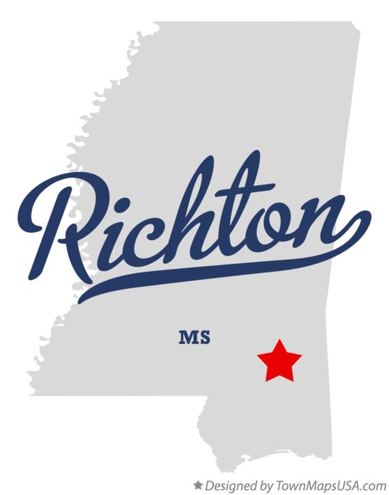 Map of Richton Mississippi MS