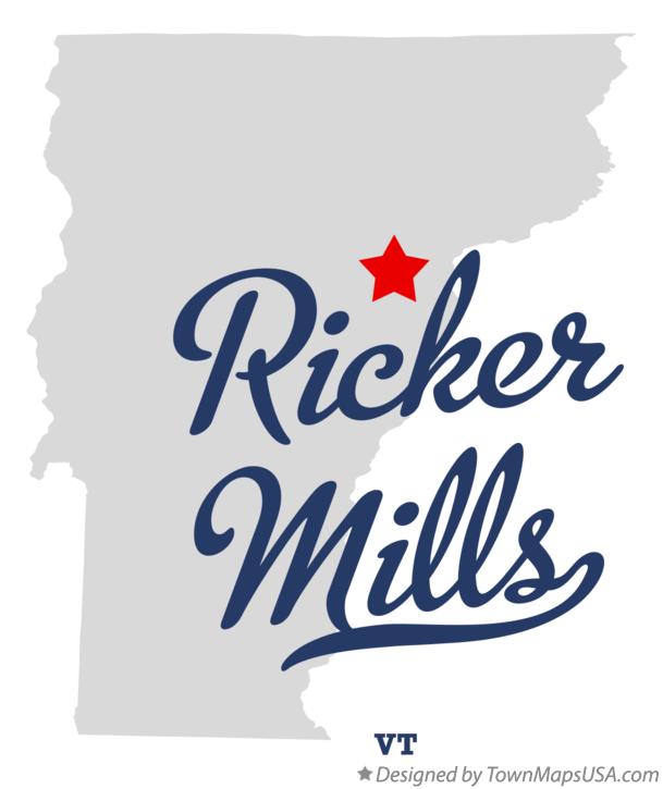Map of Ricker Mills Vermont VT