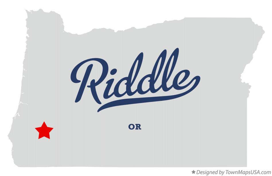 Map of Riddle Oregon OR