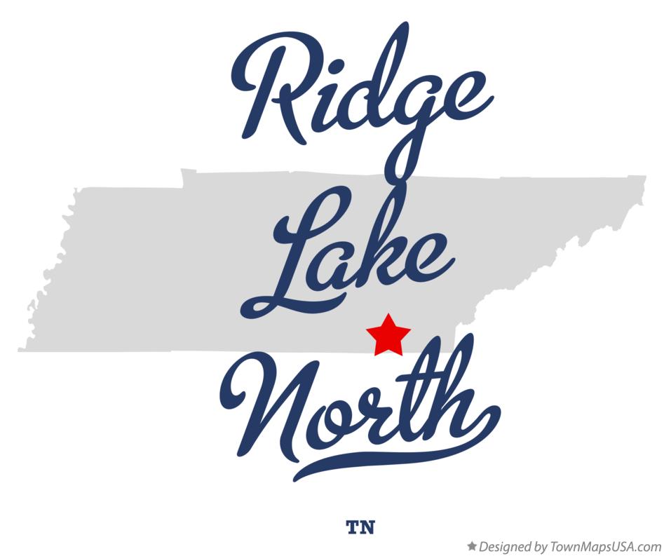 Map of Ridge Lake North Tennessee TN