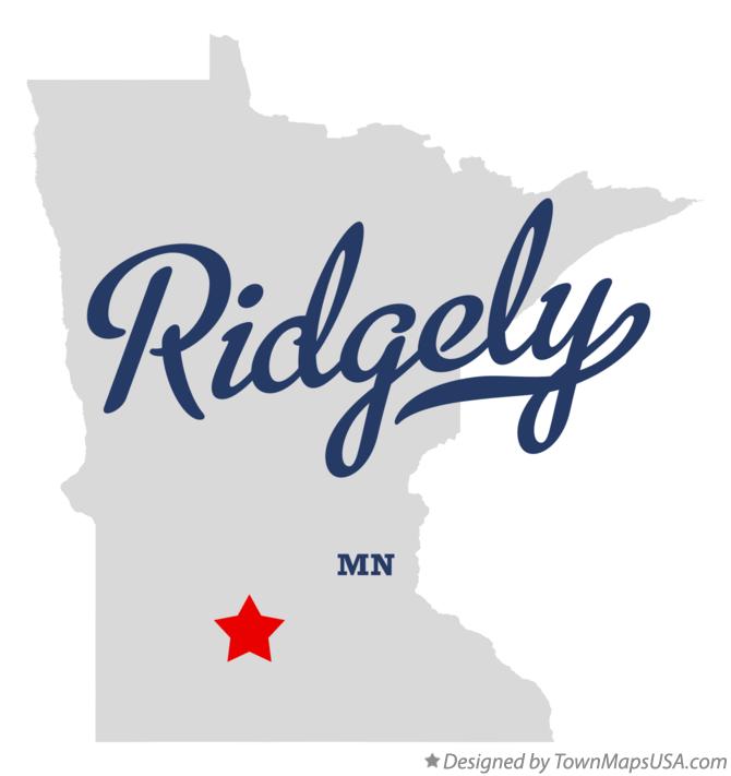 Map of Ridgely Minnesota MN