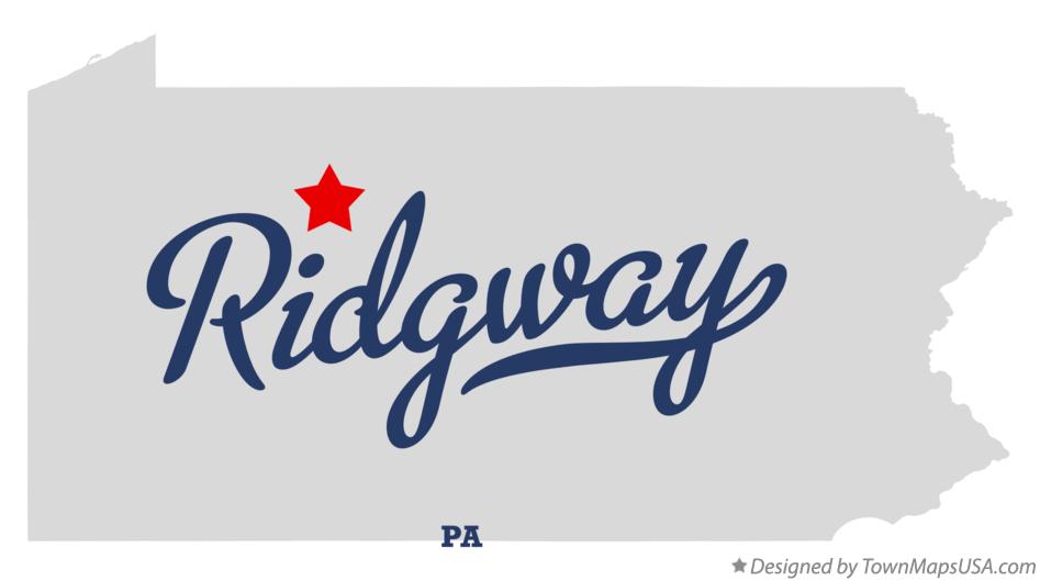Map of Ridgway Pennsylvania PA