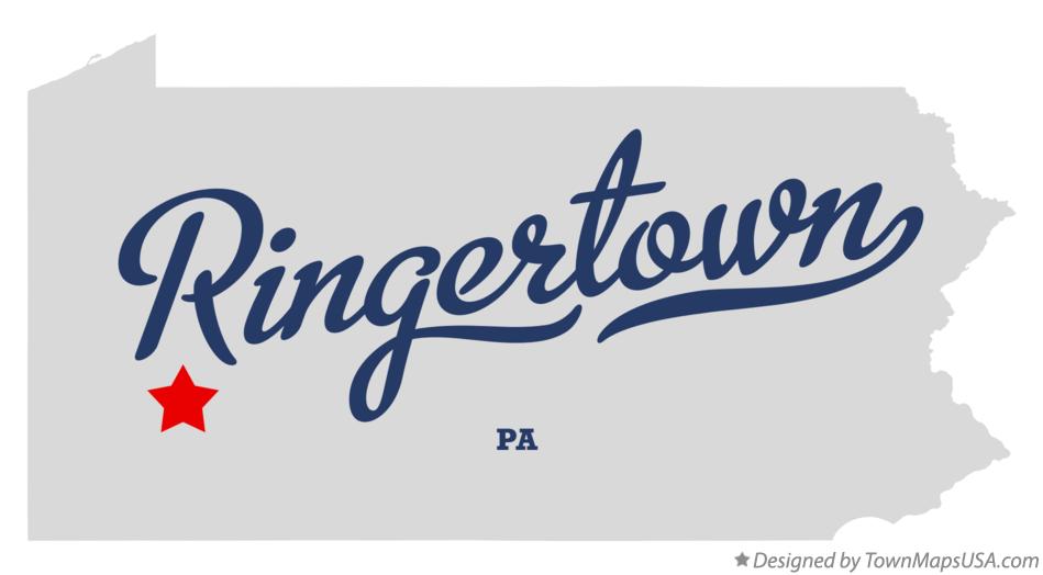 Map of Ringertown Pennsylvania PA