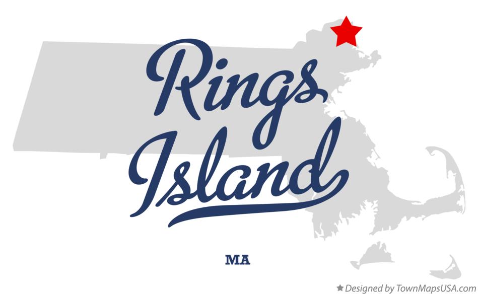 Map of Rings Island Massachusetts MA