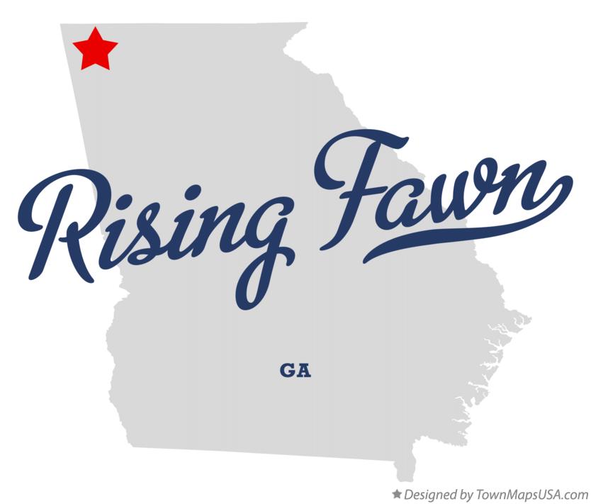 Map of Rising Fawn Georgia GA